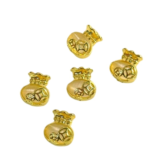Drrntien 5 Pcs New Year Coin Nails Art Nails Nails Art Decorations Chinese Knot Nail Rhinestones
