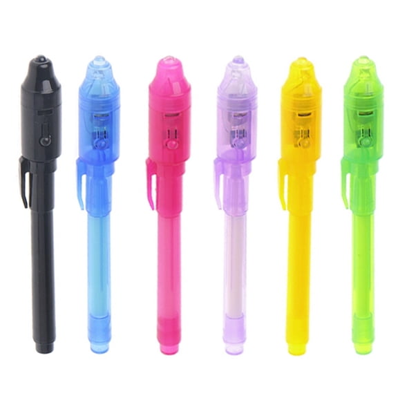 Drrntien 6Pcs/Set Invisible Ink Pen Built in UV Light Magic Marker For Pen Safety To Use