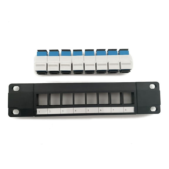 Drrntien 8 Port SC Optical Fiber Patch Panel Support 1U Network Patch Panel UTP 19-Inch Wallmount or Rackmount Punch Down Block