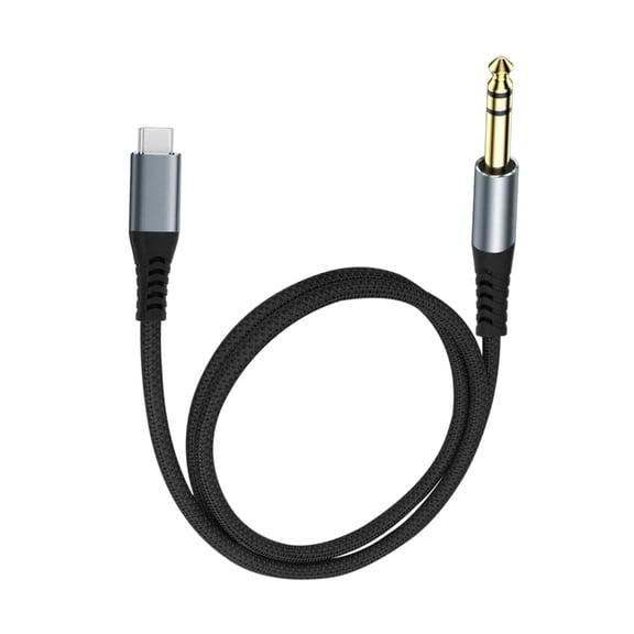 Drrntien Aluminum Alloys USB Type C to 6.35mm Stereos Cable Gold Connectors for HIFIs Sound