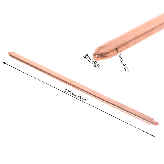 Drrntien CPU Flat Heat Pipe, 8x3x170mm DIY Notebook Computer Thermal Conductive Copper