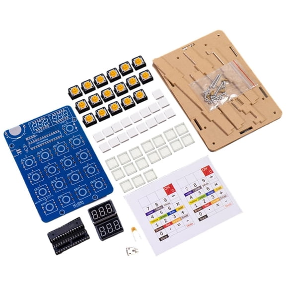 Drrntien Calculator Electronic Kit LCD Display Screen Microcontroller School Welding