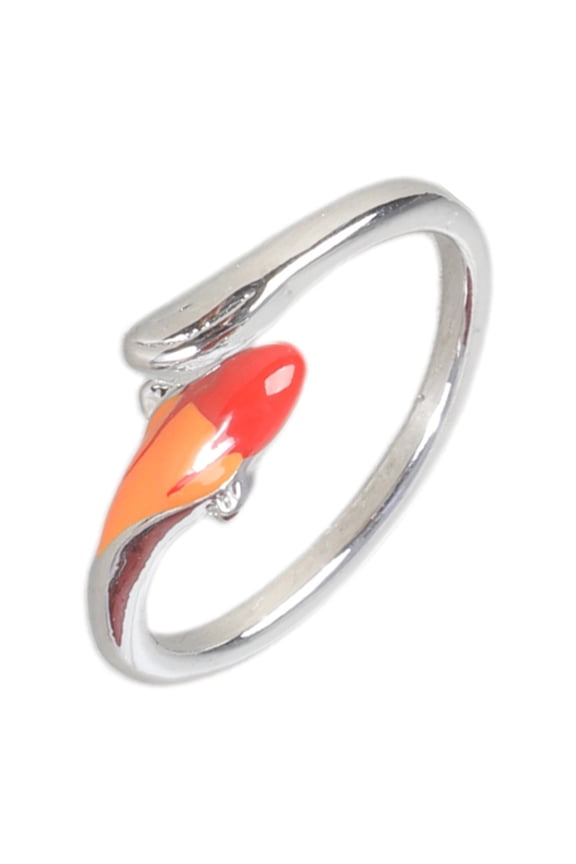 Chinese Style Rings Red Kois Fish Open Rings Adjustable Lucky Rings Adorment
