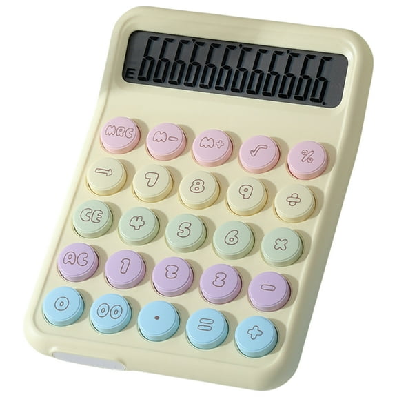 Drrntien Cute Candy Desk Calculator with 12Digit Display Mechanical Keypad Calculator