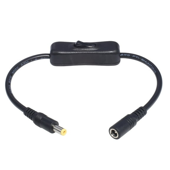 Drrntien DC Power Extension Cable Cord with Switch-Button for Routers Speaker LED Lights