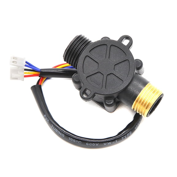 Hall Effect Water Counter Indicator Flowmeter G1/2 Male Thread Brass 1-30L/min