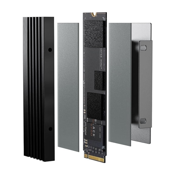 Drrntien Efficient 2280 Cooling Solution Solid Drive for Gaming Console Heatsink with Silicone Thermal Pad Heat Sink Fin Design
