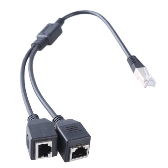 Drrntien Enhancing RJ45 Ethernet Splitter Adapter 1 Male to 2 Female LAN Ports Cable