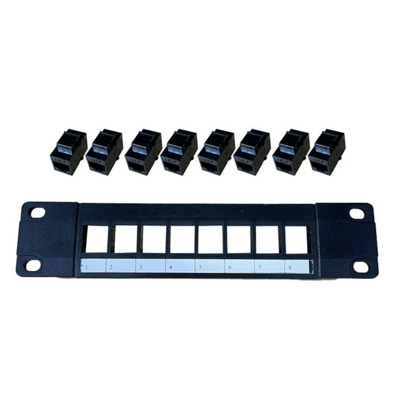 Drrntien Ethernet Patch Panel Cat6 8 Port RJ45 Wall & Rack Mount Keystone Jack Module
