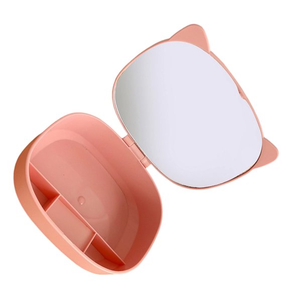 Drrntien Foldable Beauty Mirror With Clear Reflection and Storage Box For Everyday Use
