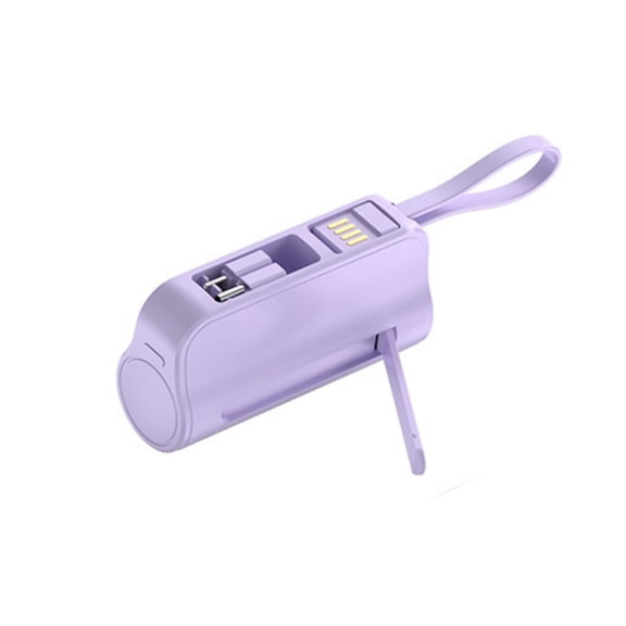 Drrntien Handys 5000mAh Capsules Charger Power Banks with Builts In Cable and Stand for Streaming While Charging