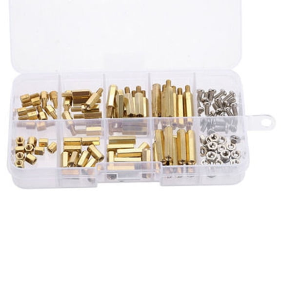 Drrntien High Strength Steel Screw Nut Brass Hexagonal Spacer Combination for Robotics and Computer Motherboards Fixing