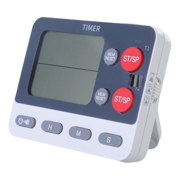 Kitchen Double Channel Timer with Adjustable Alarm and Large Display Screen Perfect for Cooking and Fitness Enthusiasts
