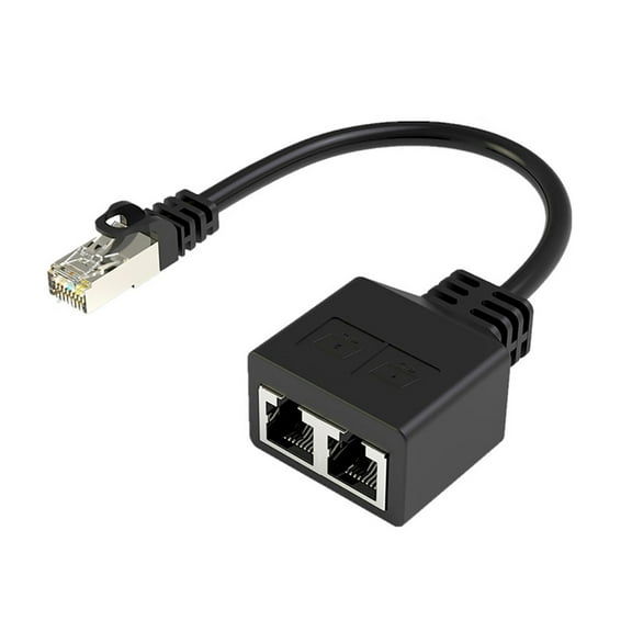 Drrntien LAN Ethernet Splitter Adapter RJ45 Female 1 to 2 Ways Female Socket Extender
