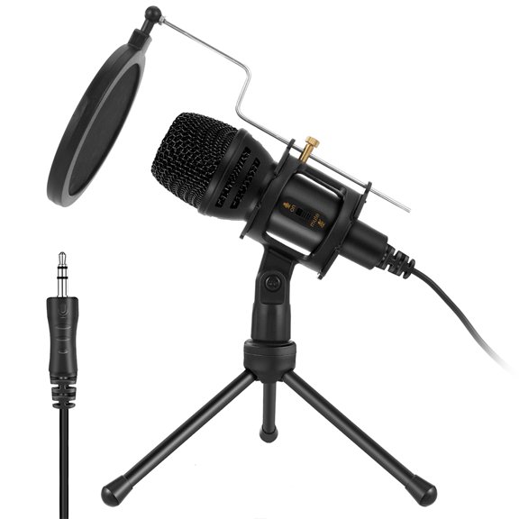 Drrntien Multi-purpose Microphone 3.5mm Computer Microphone Video Shooting Plug and for P