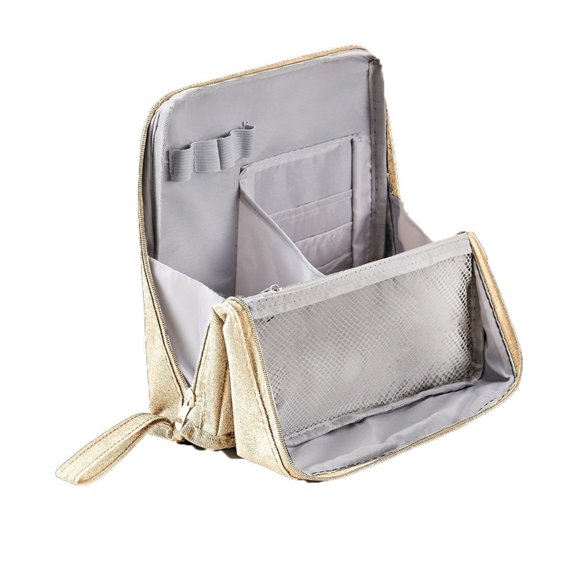Drrntien Oxford Fabric Cosmetic Storage Pouch With Multiple Section For Makeup Brushes