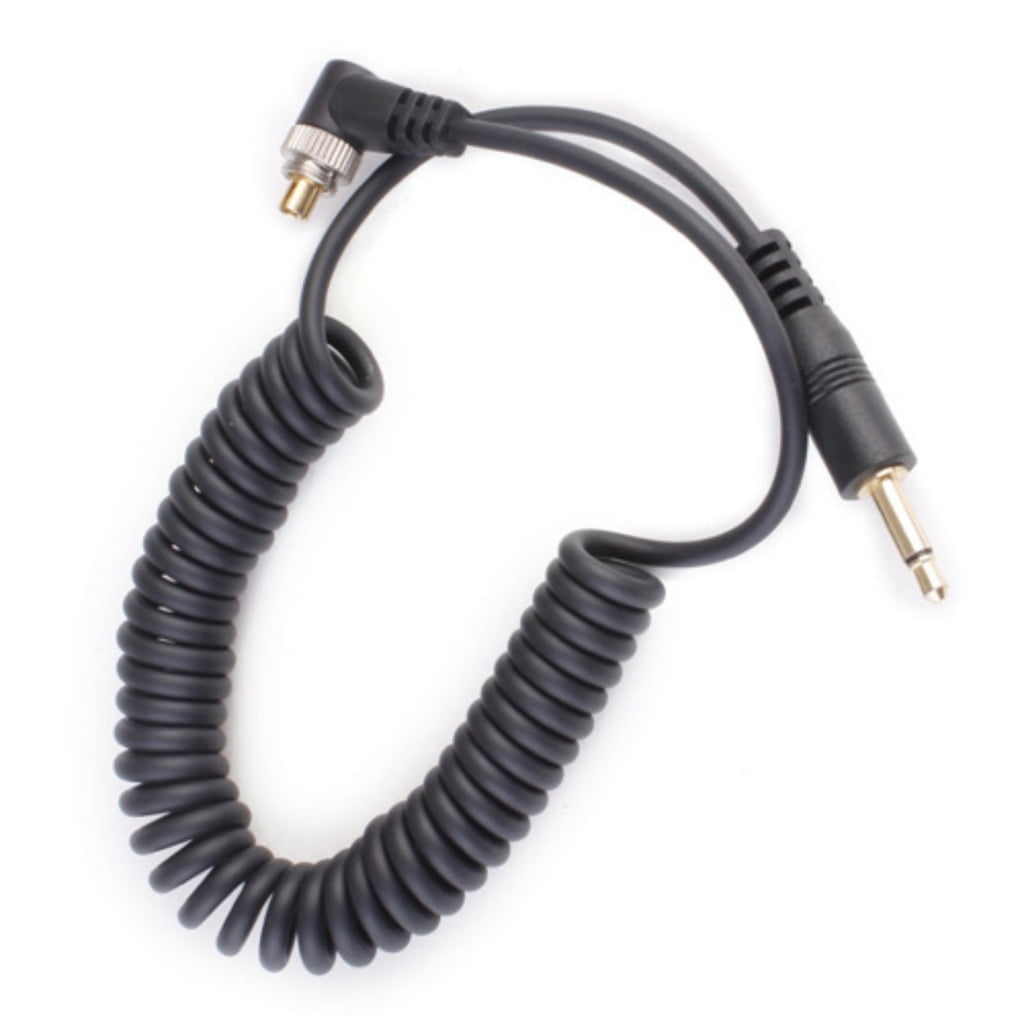 Drrntien PC to 3.5mm Male Flash Sync Cable Spring Coiled Connection ...