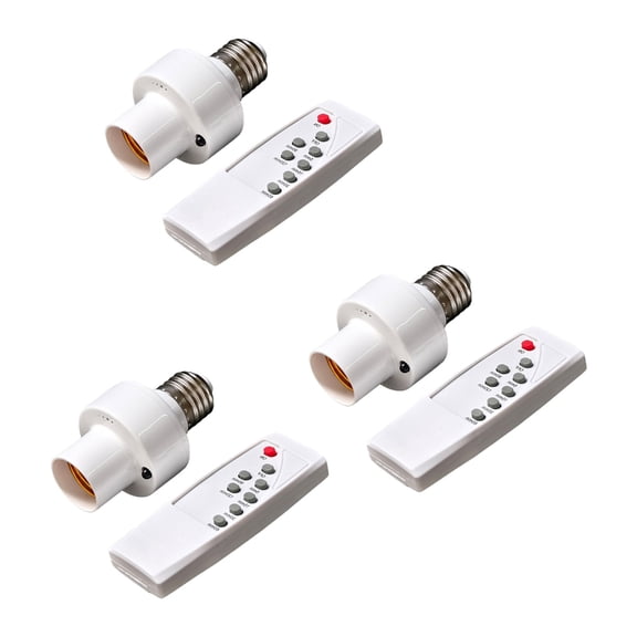 Drrntien Remote Control Light Socket with Remote Timer E27 Base Lamp Holder for Garage