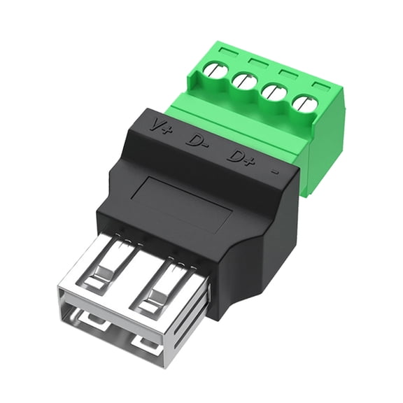 Drrntien Removable USB 2.0 Solderless Connector USB Turn 4 Pin Terminal Solderless