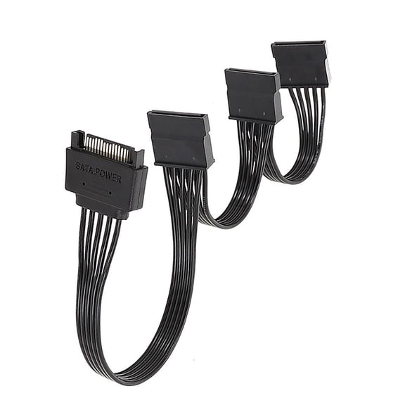 Drrntien Sata 15PIN Cable Male Female Extension Sata 15pin Splitter Cord for Additional Power Supply