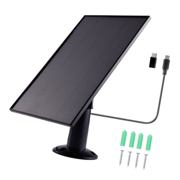 Drrntien Solar Charging Panel For Security Cameras 3W 5V Low Power Outdoor Camera Doorbell Weatherproof PET Laminated Design