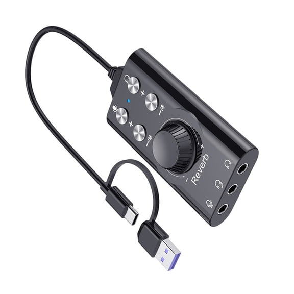 Drrntien Studio 7.1 External Sound Card Shockproof Housing For Musicians Broadcasters Crosses Device Use