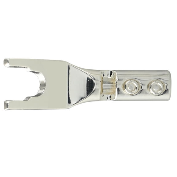 Drrntien Ushaped Silver Plateds Spades Plugs Screw Locking Spades Fork Banana Plugs