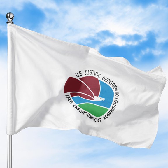 Drrug Enforcemennt Administration Outdoor Flag (1x1.5ft) by DreamController - Durable, Fade-Resistant Polyester, Double-Stitched, Brass Grommets - HD Printed Law & Order Agencies Flag - Made in USA