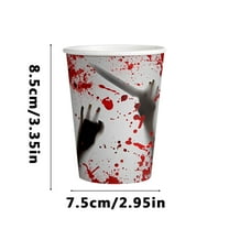 Drses‌‌ 10pcs Halloween Themed Horror Party Bloods Print Ghost Hand Paper Cup Set