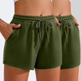 thumbnail image 1 of Drses 2 Pack Womens Sweat Shorts Comfy Casual Lounge Drawstring High Waist Shorts Summer Athletic Shorts with Pocket, 1 of 9