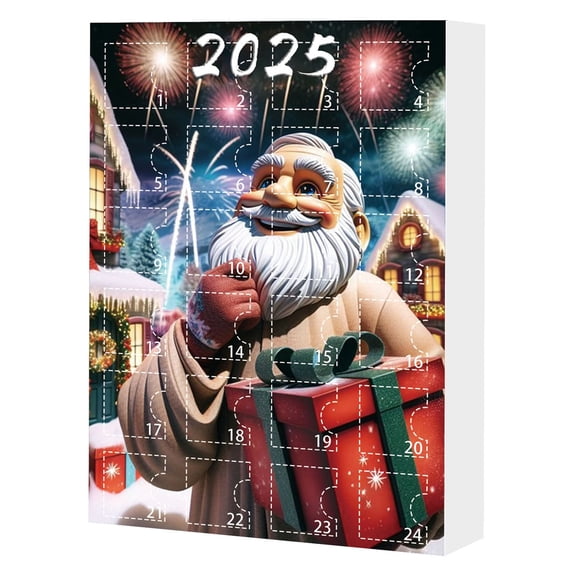 Drses 2025 Christmas Countdown Calendar Cute Acrylic Decoration Holiday Gifts Box For Family And Friend