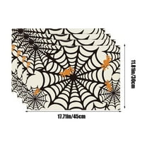 Drses‌‌ 4 Pcs Halloween PVC Placemats Coffee Mats Kitchen Table Mats Easy To Clean Kitchen Table Mats