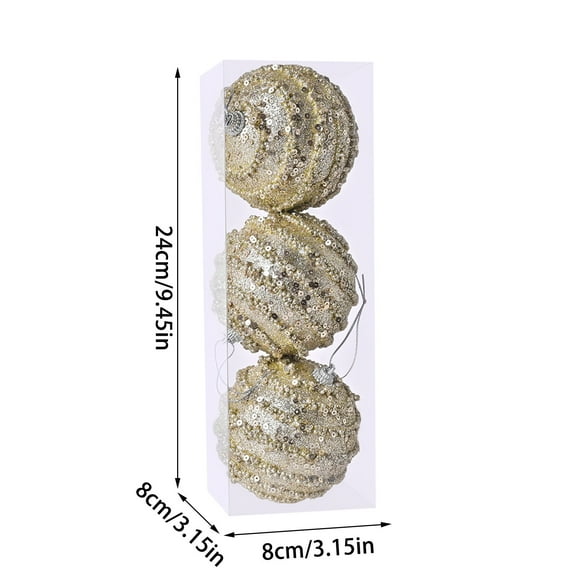 Drses Champagne-colored Sparkling Sequin Christmas Ball Christmas Tree Decoration Ball Christmas Ball