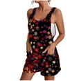 thumbnail image 1 of Drses Cute Short Jumpsuits Women Print Rompers One Piece Wide Leg Shorts Overalls Sleeveless Jumpers Pockets, 1 of 6