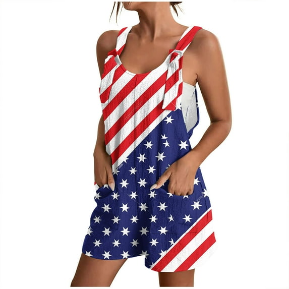 Drses Cute Short Jumpsuits Women Print Rompers One Piece Wide Leg Shorts Overalls Sleeveless Jumpers Pockets