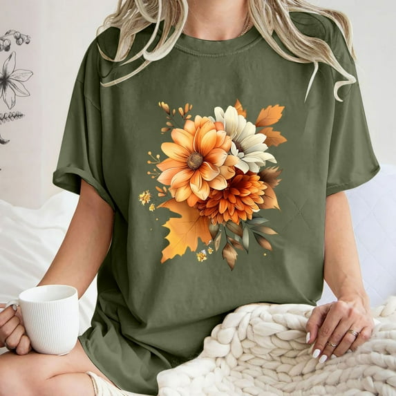 Drses Cute Spring Tshirt Oversized Floral Graphic Tees Vintage Wildflower Shirt Womens Boho Hiking T Shirt Summer Plant Tops