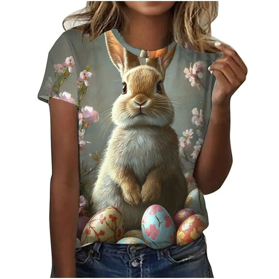 Drses‌‌ Fashion Women's 3D Printed Floral T-Shirt | Loose Casual Summer Short Sleeve Round Neck Graphic Tee‌