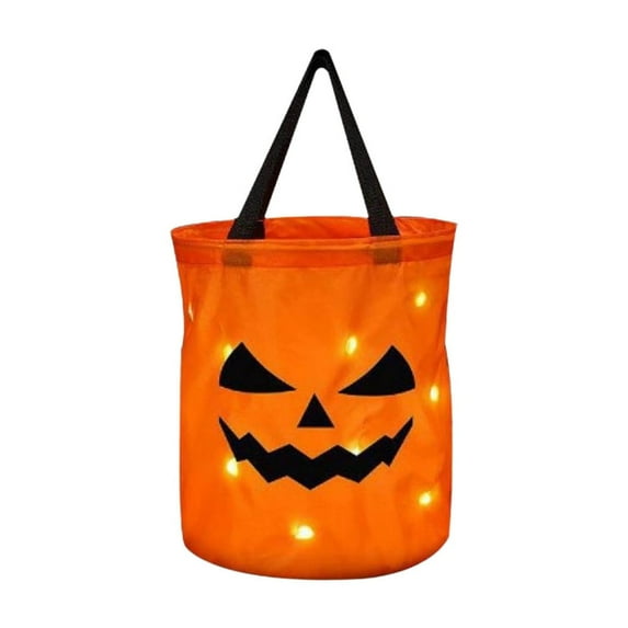 Drses Halloween Ghost Festival Children's Candy Bag LED Light Pumpkin Bag Decoration Supplies Handbag