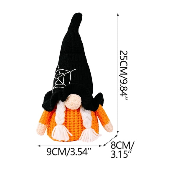 Drses‌‌ Halloween Knitted SpiderHat And Faceless Gnome Figurine Spooky Decorative Piece