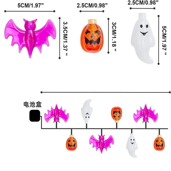 Drses‌‌ Halloween Pumpkin Light String Led Decorative Light Ghost New Skull Battery Box Light String