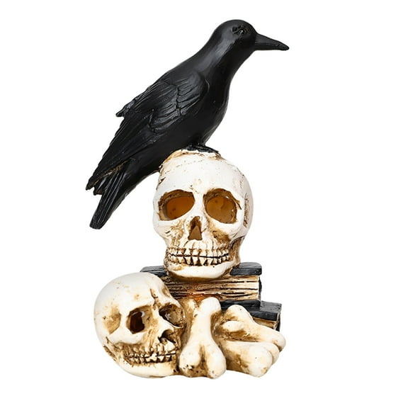 Drses‌‌ Halloween Skull Crow Lantern Jack-O'-Lantern With LED Lights Home Decorations