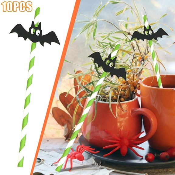 Drses‌‌ Halloween Straw Shooting Props Funny Personality Straw Party Layout 10pcs A Bag