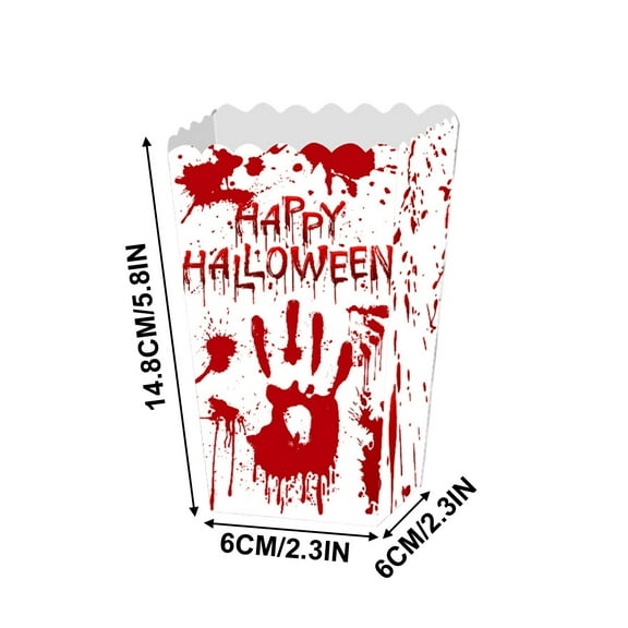 Drses‌‌ Halloween Theme Bloody Hand Horror Buckle Snack Popcorn Paper Box Party Decoration Supplies