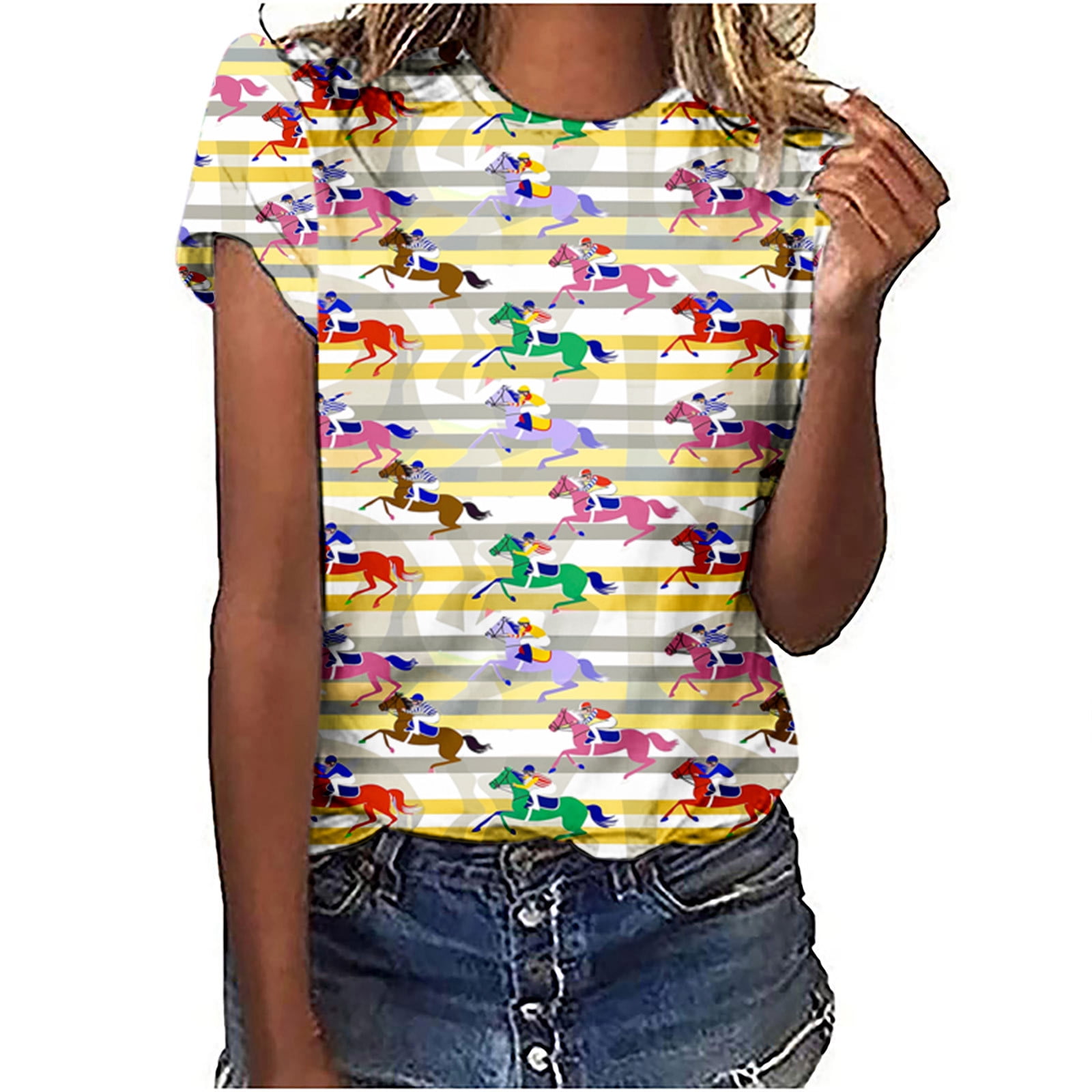 Western Saddled Horses Graphic Baby Tee Tank Top main image 1