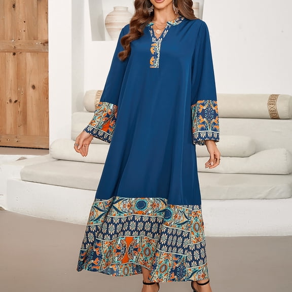 Drses House Dresses for Women With Pockets Long Sleeved V-Neck Mumu Duster Housecoat Short Sleeve Patio Dress