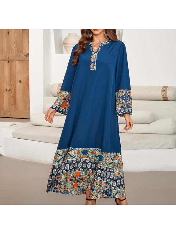 House Dresses for Women With Pockets Long Sleeved V-Neck Mumu Duster Housecoat Short Sleeve Patio Dress