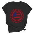 thumbnail image 1 of Drses ‌‌‌‌ Independence Day ‌4th of July Women's Patriotic Graphic Tee - American Flag Sunflower Glitter Stars Short Sleeve Shirt (Sizes S - 2XL), 1 of 7