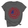 thumbnail image 1 of Drses ‌‌‌‌ Independence Day ‌4th of July Women's Patriotic Graphic Tee - American Flag Sunflower Glitter Stars Short Sleeve Shirt (Sizes S - 2XL), 1 of 7