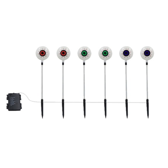 Drses LED Battery Based Halloween Six Eyeball Ground Plug Light Ghost Festival Ghost Eye Horror Courtyard Decoration Light