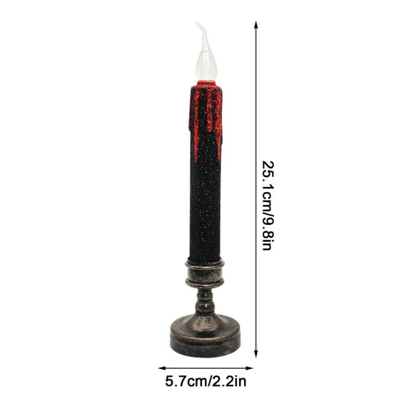 Drses LED Romantic Crystal Candle Light Powdered Tearful Long Rod LED Candle Halloween Festival Decoration Cold Flame Electronic Candle